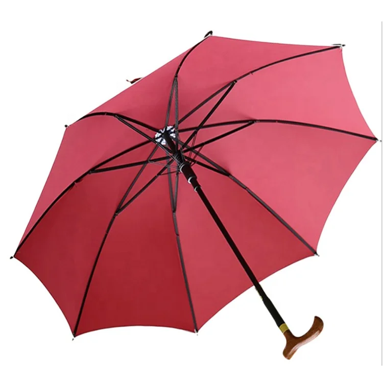 Best Quality High End Auto Open Rainproof Automatic Elderly Cane Walking Stick Rain Umbrella