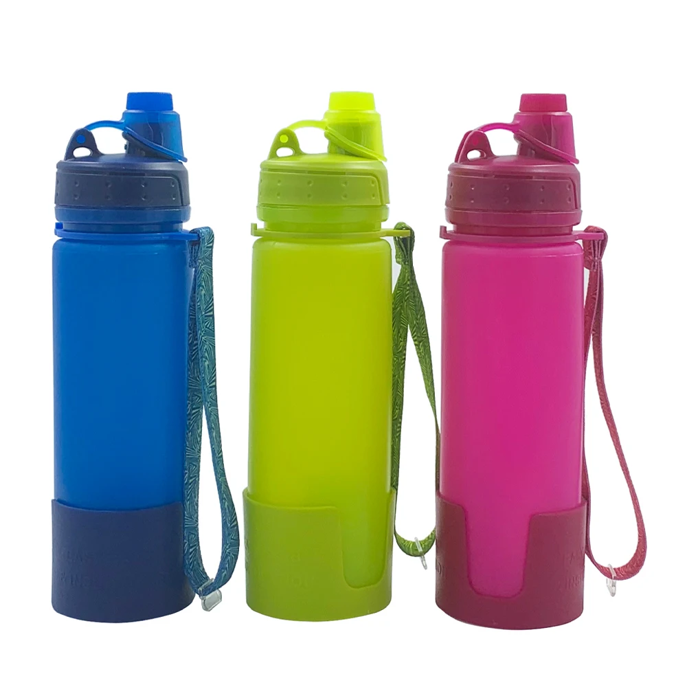 silicone water bottle Soft Sport Travel Unique Folding Eco School Private Label Water Bottle