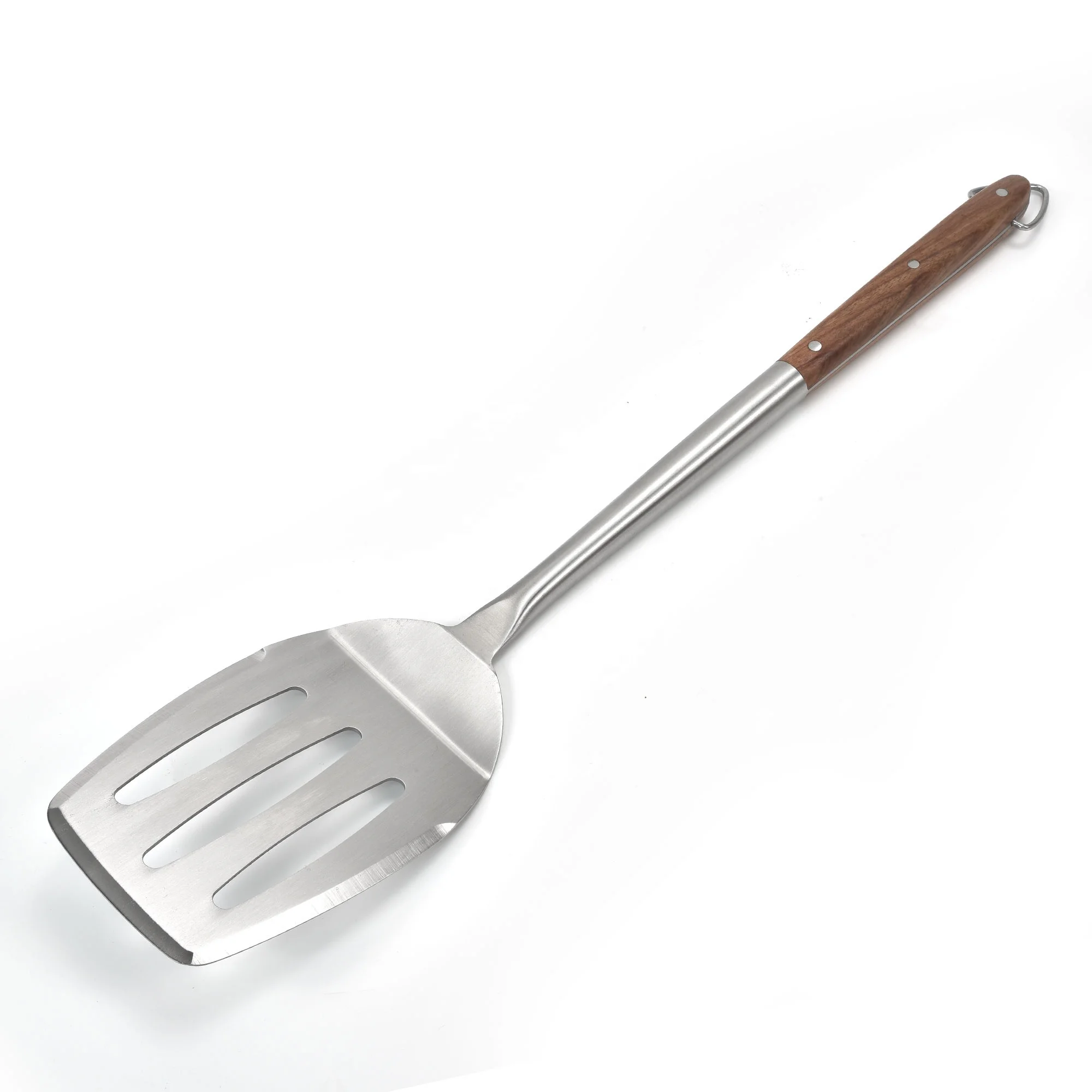 New Arrivals 4 Piece Rose Wood Handle Stainless Steel Barbecue Grill Set