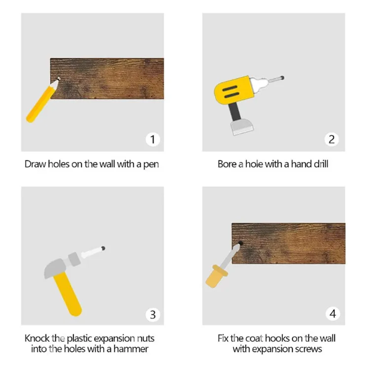 
Custom retro minimalist bathroom bedroom kitchen entrance wall hanging coat rack 