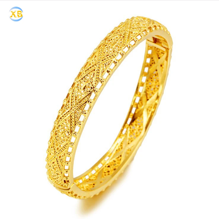 
Women Antique 24K Gold Copper Jewelry Bangle Bracelet 