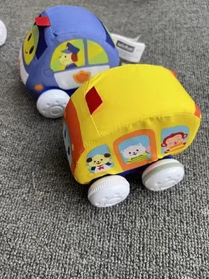 Promotion hot sale gift big car  New style Cartoon Cloth Pull Back Toy Car Baby Toys Soft For Sale