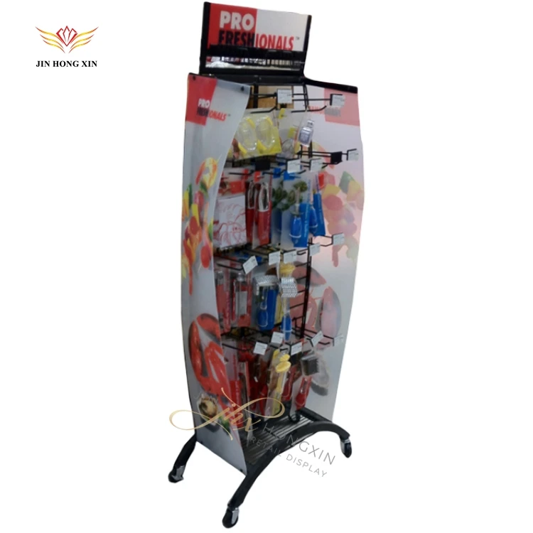 Affordable Retail store fixtures metal racks stand for Hardware tool and Door lock floor standing display