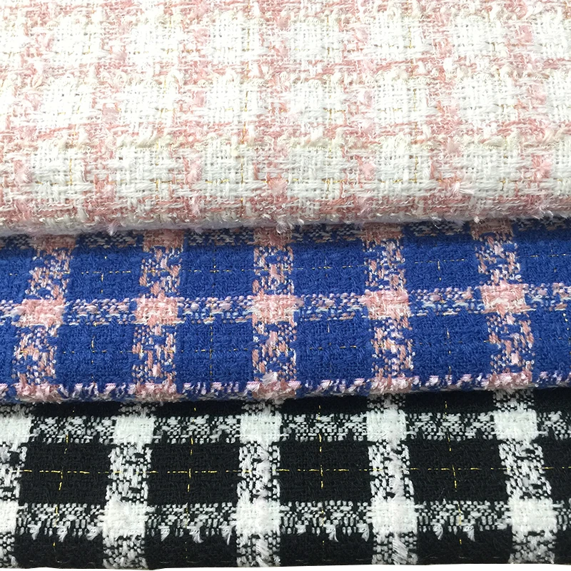 
quadrille plaid woven tartan design check pattern fabric for woman cloths 