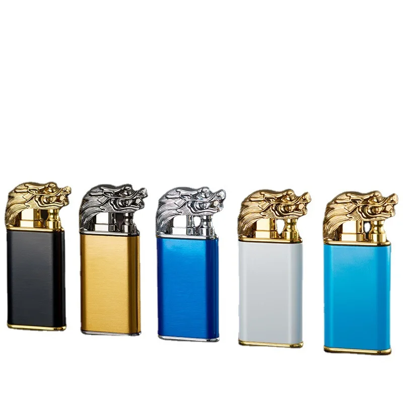 wholesale 2024 New hot selling Dragon head Double Fire flame Lighter Refillable cigarette lighter Gas lighter