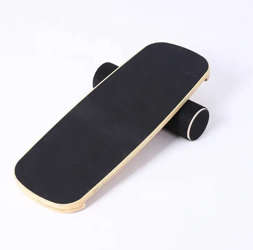 Multifunctional Fitness Gym Equipment Stability Wobble Wooden Balance Board with Roller
