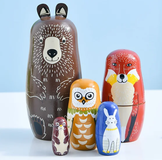 
Wooden Toys Matryoshka Doll Russian Nesting Wishing Doll Collectible Dolls 