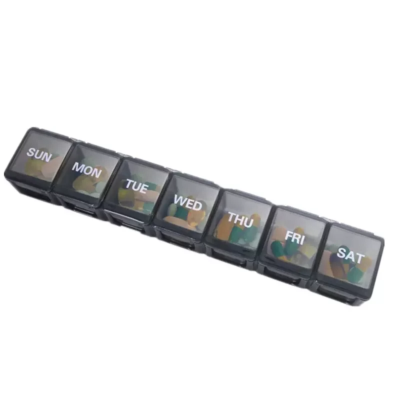 travel size pill box 7 compartments vitamin fish oil pill storage cases compact weekly pill organizer 7 day