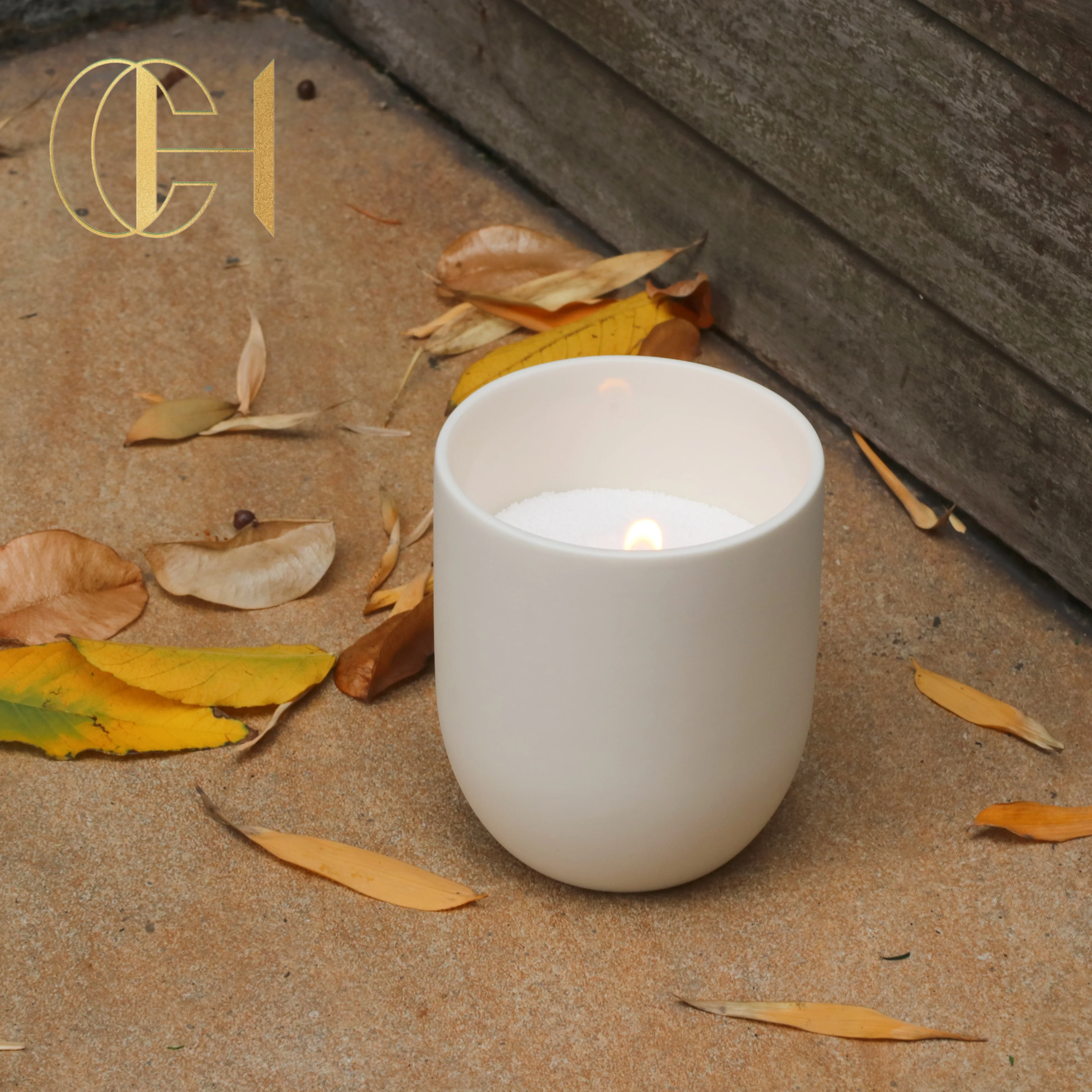 C&H Novelty Creative Decorative Candle Jar Ceramic Pottery Empty Candle Container Vessel For Summer