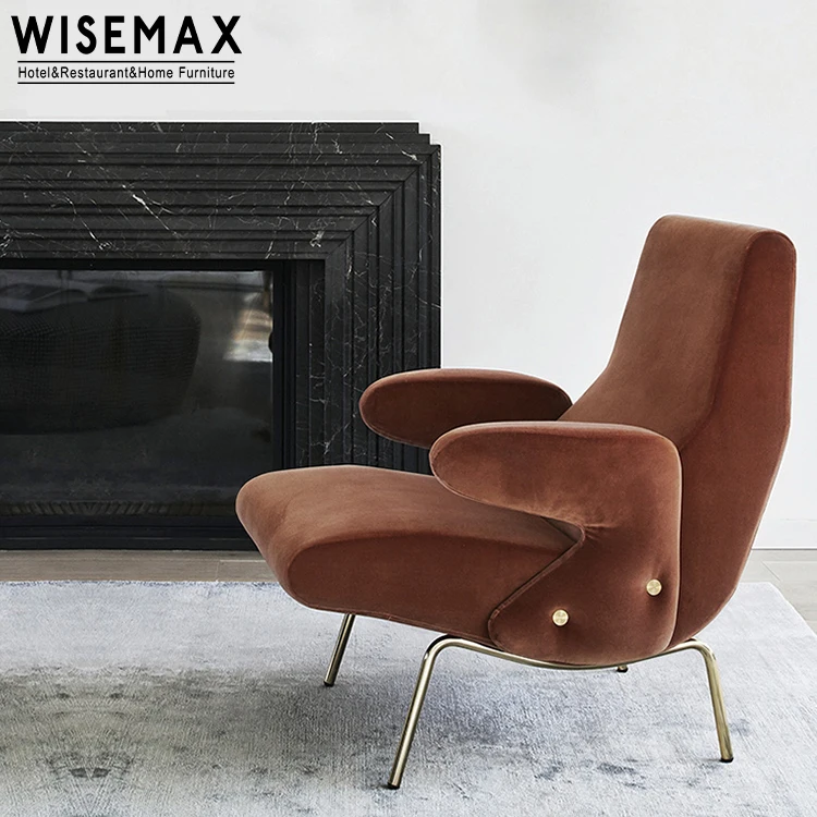 Мебель WISEMAX роскошный современный бархатный стул для отеля с металлическими ножками и высокой спинкой мебель