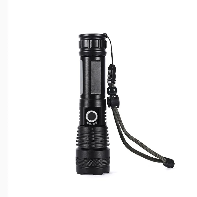 Retractable Flashlight XHP50 Aluminum Alloy Strong Light Flashlight Power Display USB Charging Waterproof Torch High Power