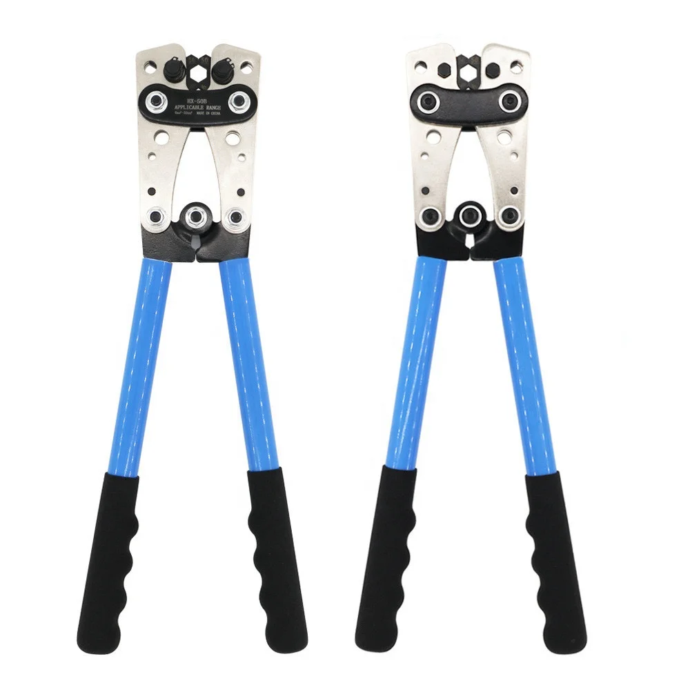 YTH HX-50B  6-50mm/AWG 10-0 Hand Tool Multitool Battery Cable Lug Cable Tube Terminal Crimper Hex Crimp Tool Crimping Pliers