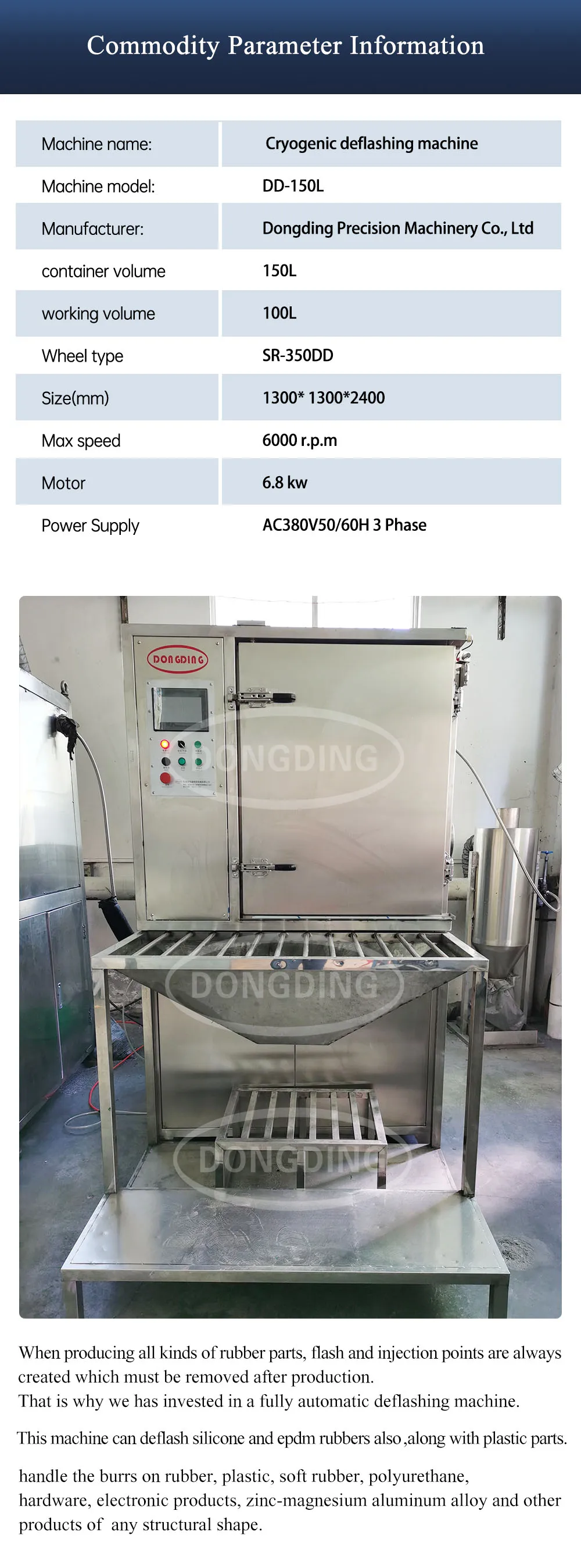 DD150L rubber deburring reamer