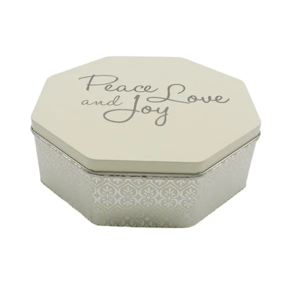 Custom Printing Octagon Tin Box Irregular Cookie Metal Tin Box