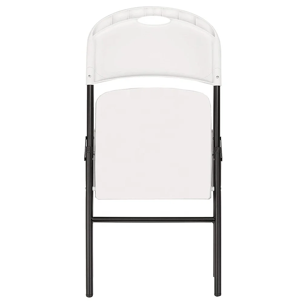 Outdoor Furniture Pack of 6 molded plastic and metal folding chairs white Folding Plastic Chair