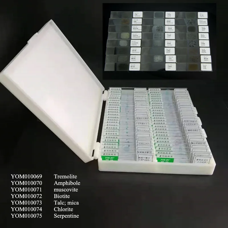 Geography Mineral Rock Slides thin stone section sets grinding Microscope Prepared educational slides for teaching and studying
