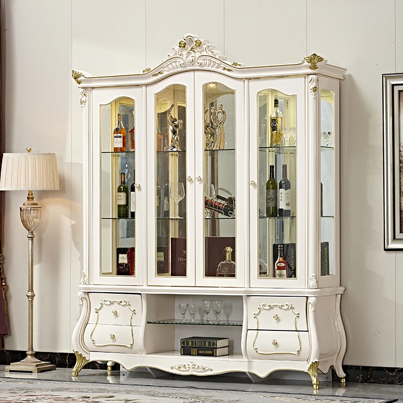 European Wine Cabinet Living Room Furniture Wine Cabinet Glass Doors Tall Glass Wine Cabinet