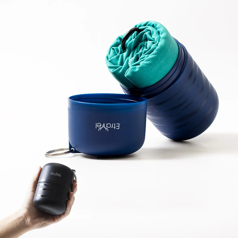 Microfiber towel set sport camping pool towel quick drying with hook case