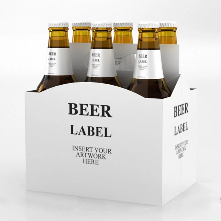 New Popular Custom Paper Packaging Box Hot Sale Cheap Folding Cardboard Packaging 6 Pack Bottles Beer Carrier