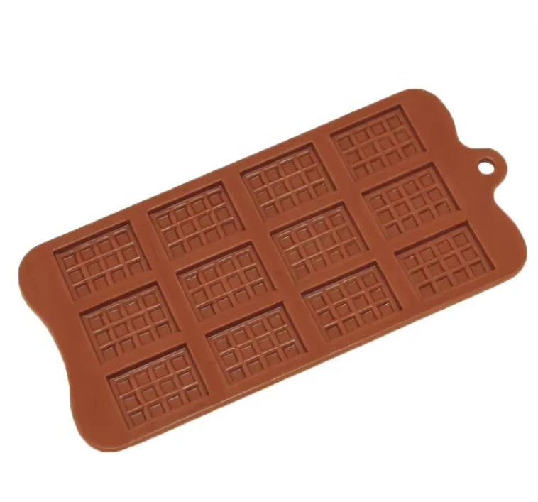 12 Cavities Mini Waffle Maker Baking Tray Mold Molde Silicon De Chocolate Silicone Molds Chocolate Bar for Cake Decoration
