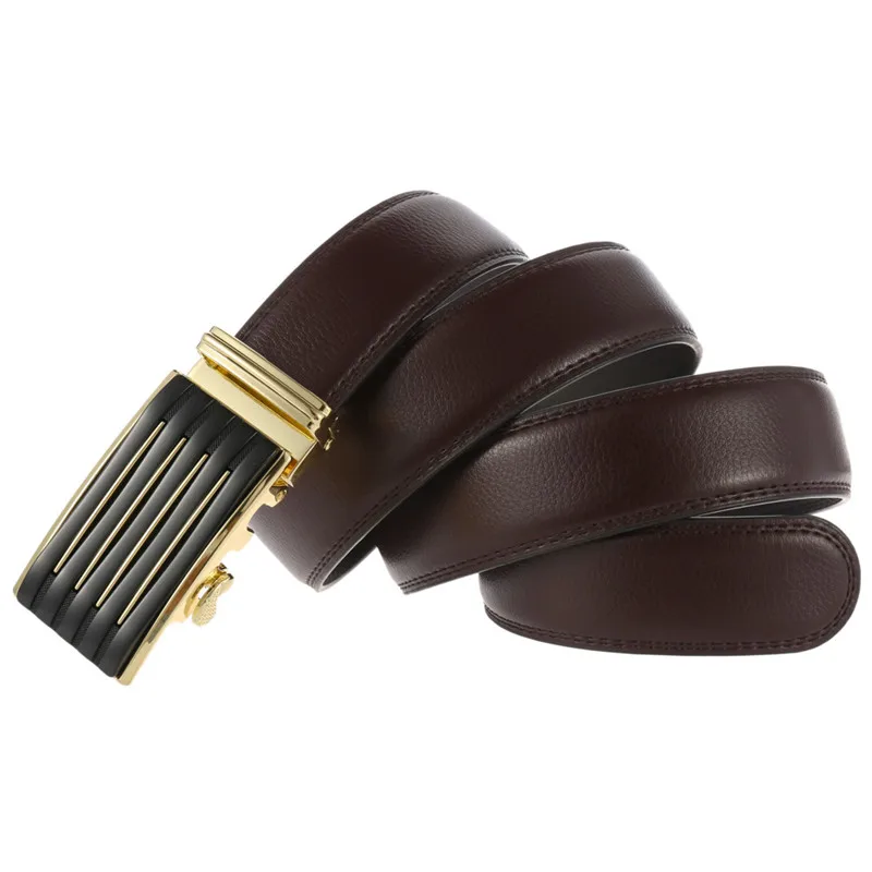LQbelt Automatic Buckle Belts Genuine Leather Belt For Men OEM Factory Custom Logo Ratchet Belts LQ1909155