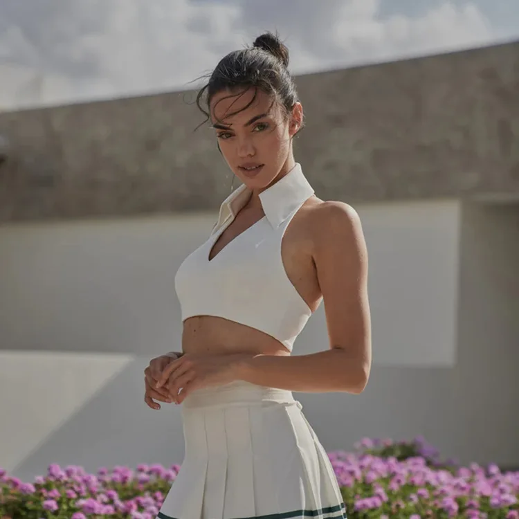 Sexy and Comfortable Fabric Beauty Back Sports Vest Yoga Clothes Women POLO Collar Fitness Clothing Wholesale for Women