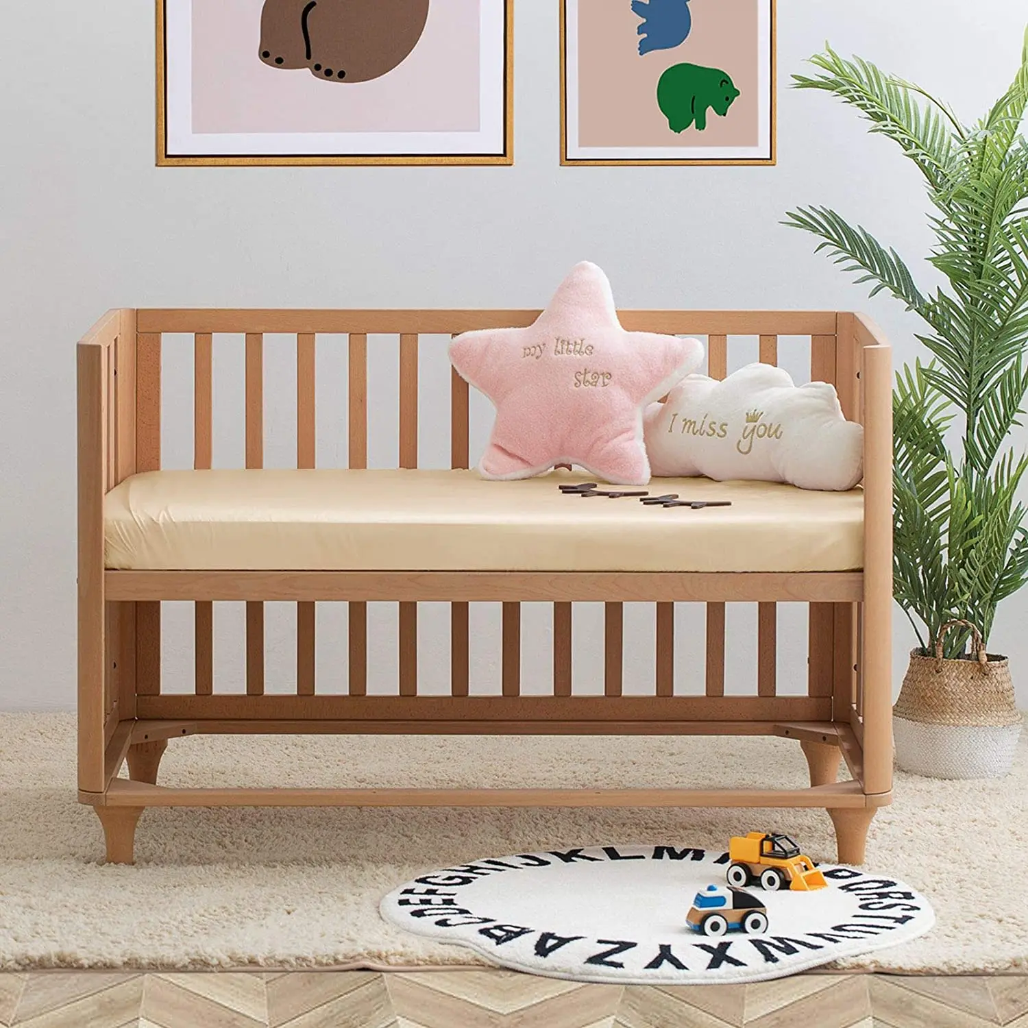 100% натяжная простыня для кроватки из шелка тутового шелкопряда, стандартная простыня для матраса для малышей для мальчиков и девочек, простыня для детской кроватки