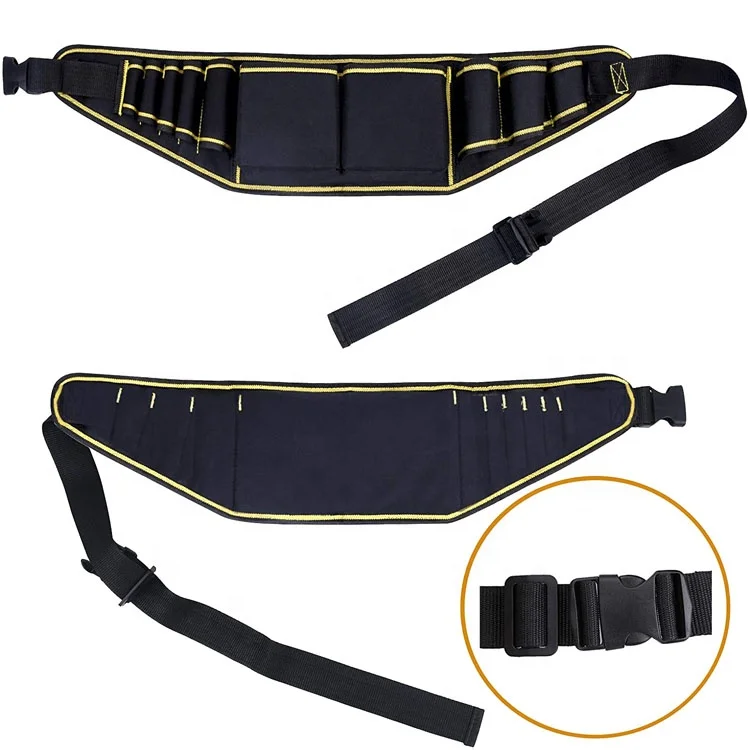 Tool Belt for Electrician Carpenter Construction Worker-Adjustable Utility Tool Belt Waist Pouch Bag Lid Hammer Hold-Rope Belt