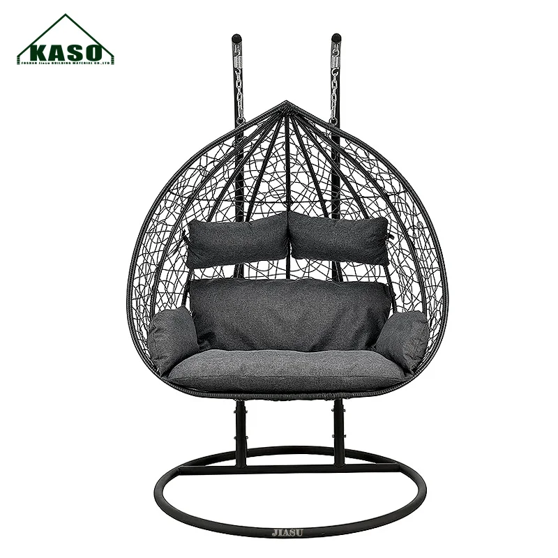 Outdoor Hanging Egg with Stand Out Door Kid Garden Rattan Basket Modern Double Patio Swing Chair