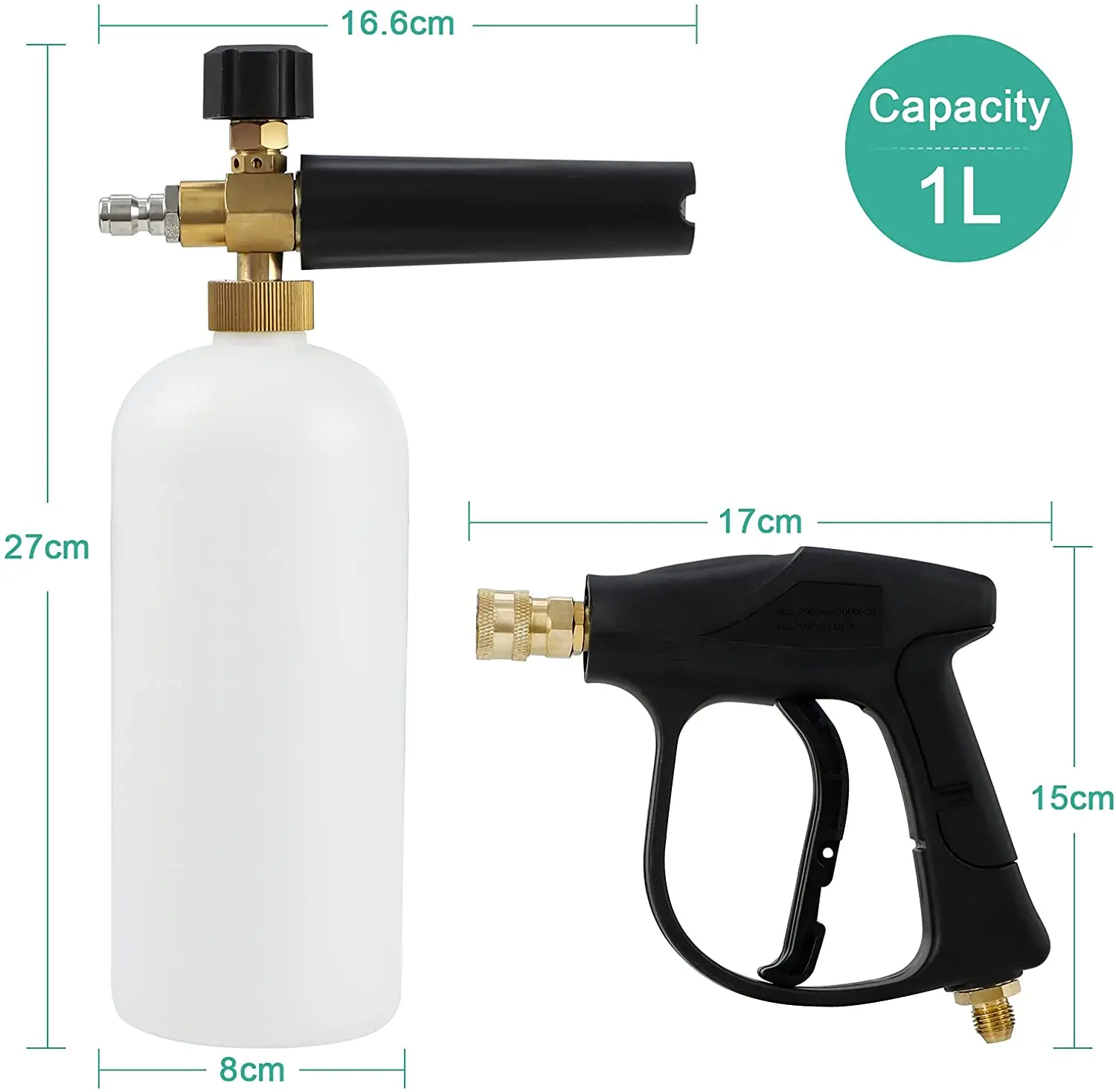 clear foam cannon Washing Gun Adjustable High Pressure Washer Gun Water Jet Car Cleaning Kit Washing Water Sprayer