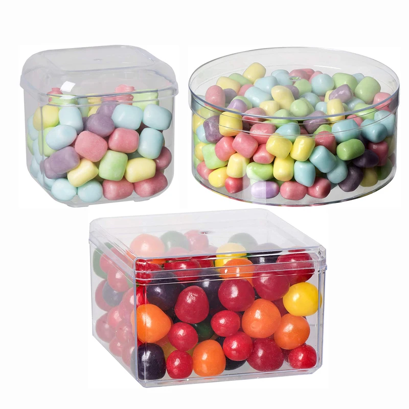 Transparent Food Safe PS Acrylic Plastic Lucite Storage Box for Cookie, Candy, Gifts, Party Favors, Treats, Accessories