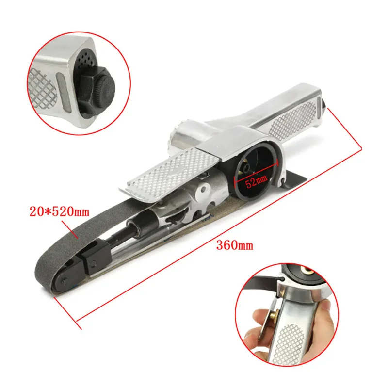High Quality 20mm 520mm/10mm 330mm Air Belt Sander Sanding Buffing Vehicle Pneumatic Tool 3/8In