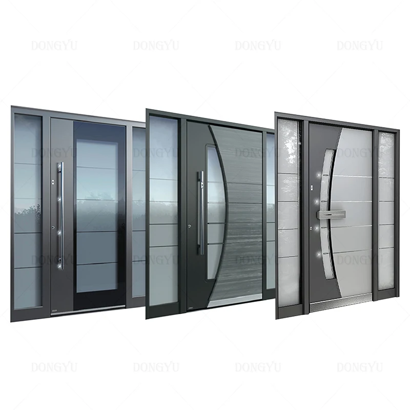 Dubai metal security exterior front doors for houses modern aluminium front doors for homes large main entry armored pivot door