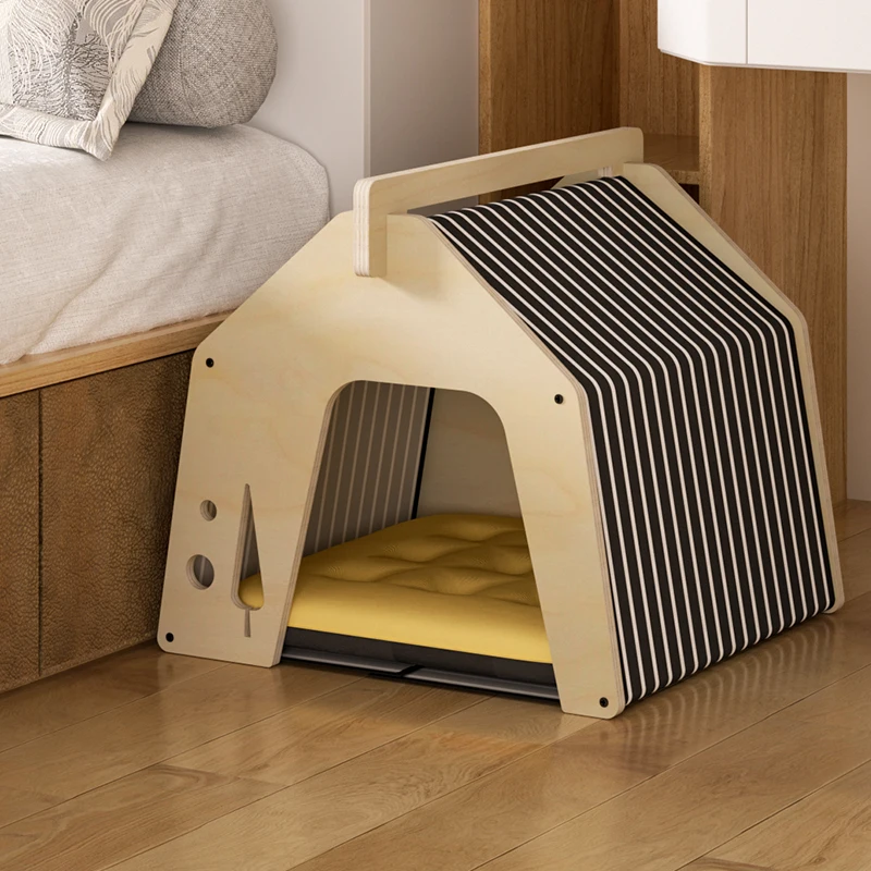 High quality durable wood cat furniture luxury pet wooden bed indoor cat house