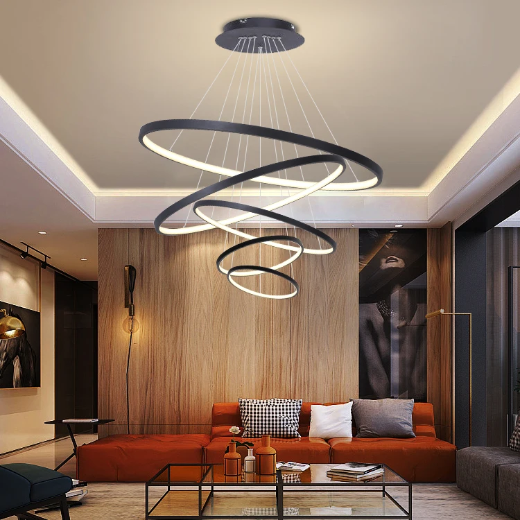 AUXO New Design Decorative Indoor Luxury Rings Pendant Light Ceiling Modern Led Chandelier Light