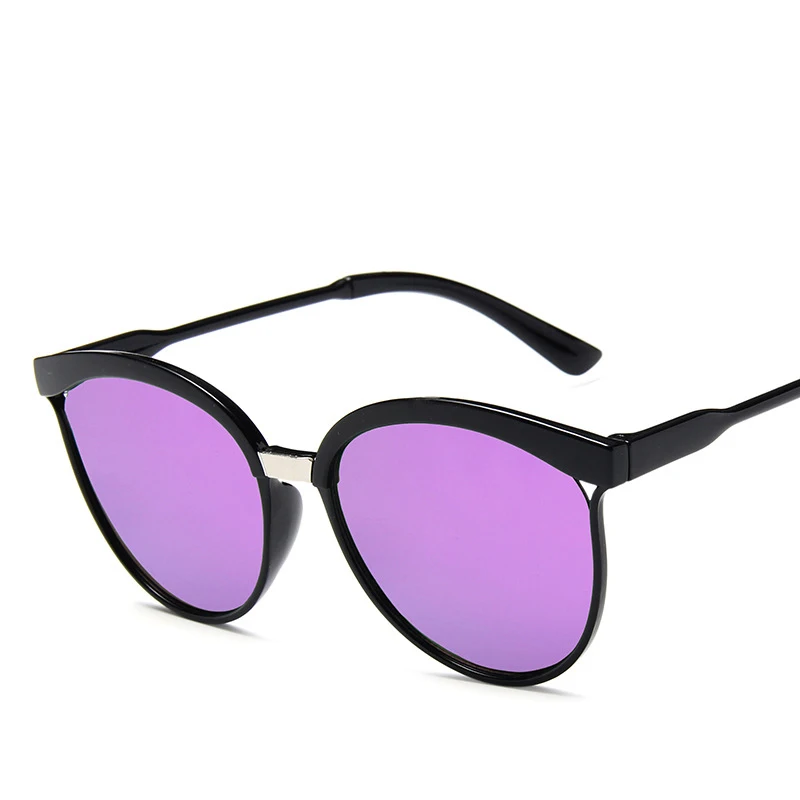 The new big frame sunglasses of fashionable star model dazzle colour reflective sunglasses for female and fashionable sunglasses