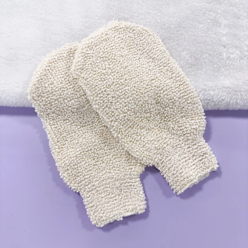 Eco Friendly Natural Reusable Exfoliating Jute Bath Gloves Sisal Mitt Comfortable Washing Gloves Body Exfoliating Gloves