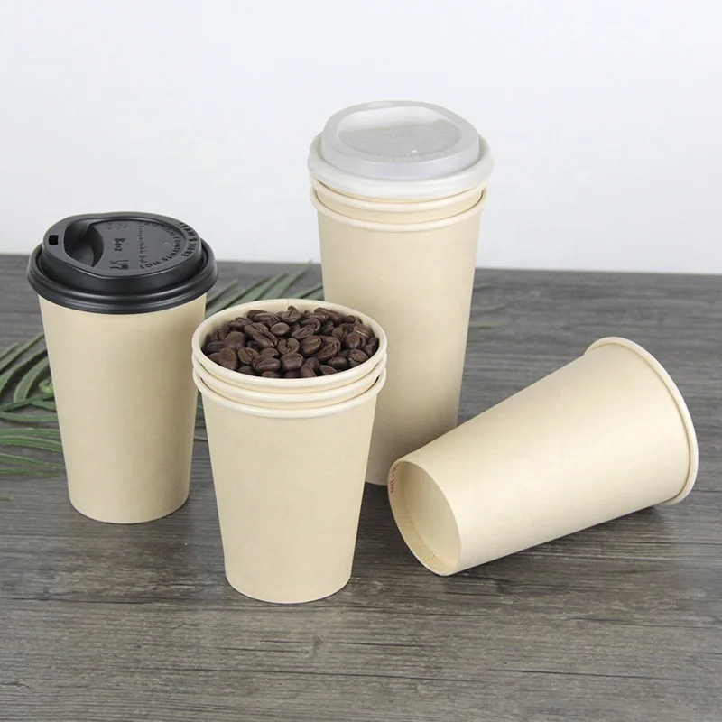 Biodegradable Eco Friendly Disposable Paper Cups Made by Natural Bamboo Pulp Fiber with Custom Logo Printing