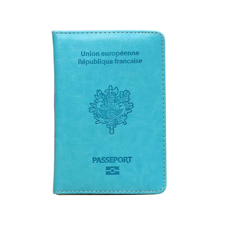 Wholesale France Passport Holder Cover Multi 8 Colors Debossed Leather Passport Case PU Passport Holder