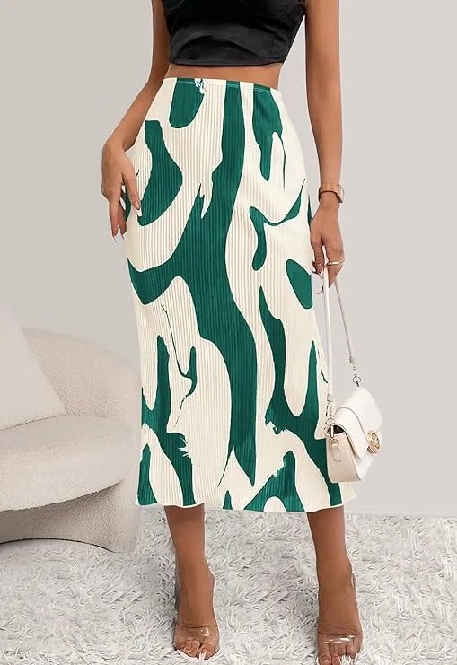 New Design Women Lady Casual Slim Skirt Pattern Printed High Waist for