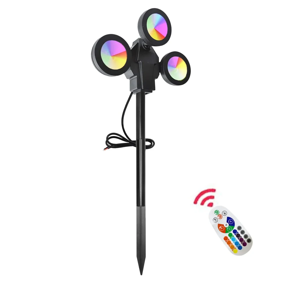 12W RGB low voltage color landscape light remote control waterproof LED landscape light outdoor garden lawn light
