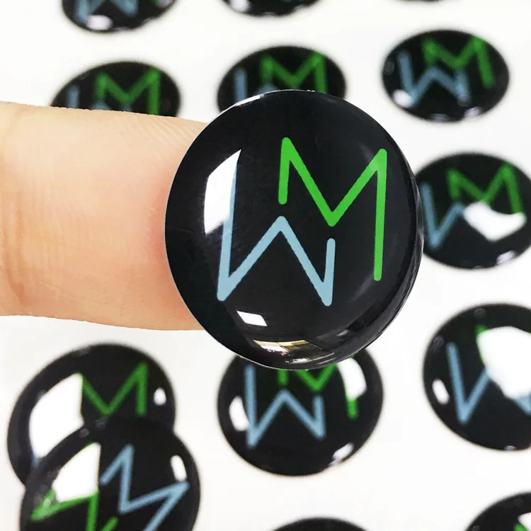 Wholesale resin crystals dome high quality 3d custom logo epoxy sticker for machine