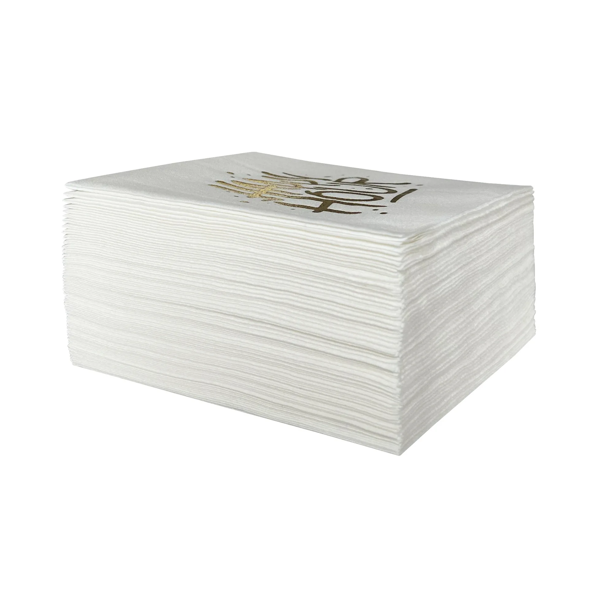 Manufacturers Custom 2/3ply Napkin Logo Dinner Hotel Wedding Party Beverage White Printed Serviette Tissue Paper Wedding Napkins