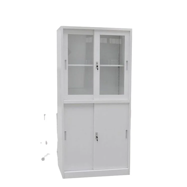 Hospital Medicine Storage Glass Door Metal Cupboard Steel Cabinet Locker