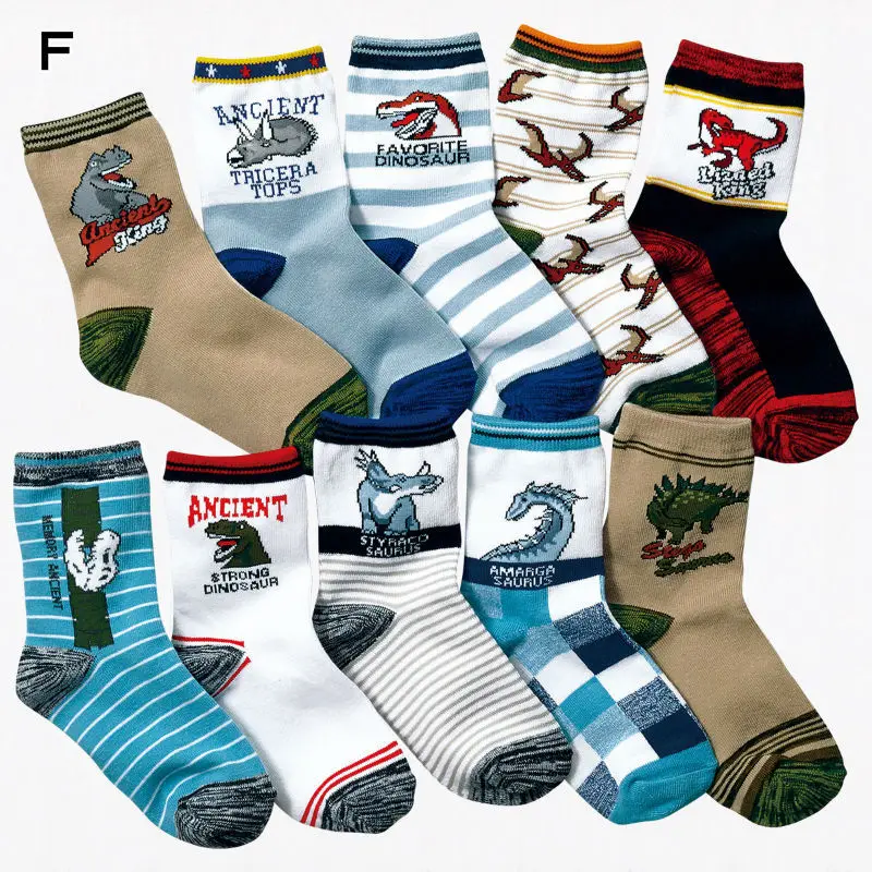 10 pairs /lot baby boys daily cartoon dinosaur socks set