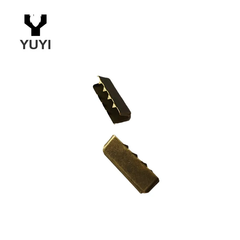 Custom Metal Ribbon Crimp End Cord Folding Claw Rope Belt End Clips