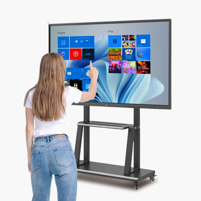 55 Inch Multi-Touch LCD Display Monitor Interactive Flat Panel with Infrared USB Interface for Education