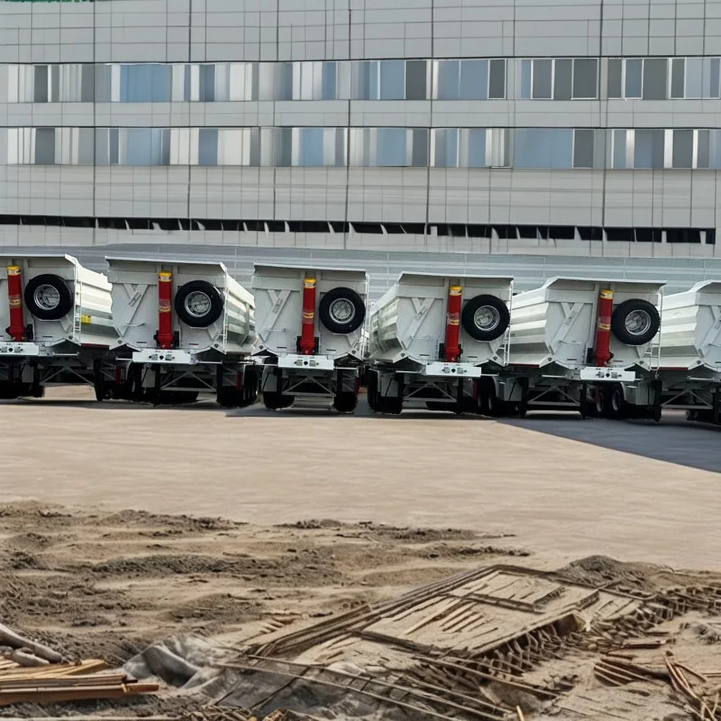 3/4 Axle 30CBM 100ton Semi-Trailer for Transport Rear Tipping Dump Trailer for Moving Sands Stones