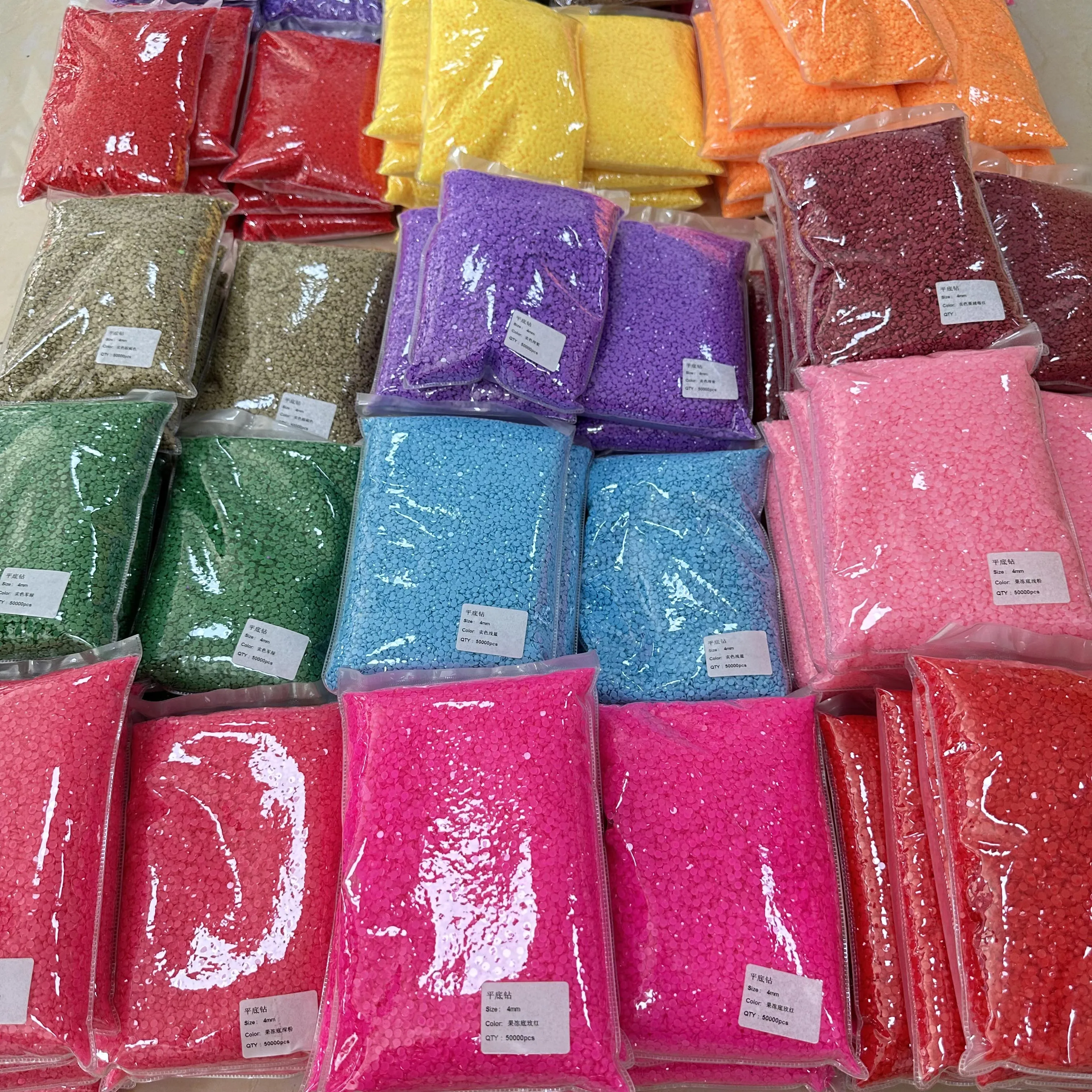 WHATSTONE 3mm 4mm 5mm Non Hotfix Resin Round Crystal Stones Solid Jelly Ab Flatback Resin Rhinestone For Diy Craft Decoration