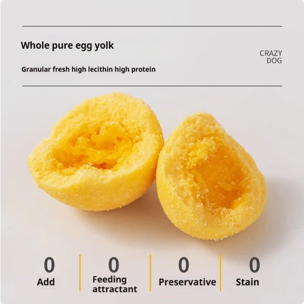 OEM/ODM Freeze Dried Egg Yolk Dog Snacks Containing Lecithin Beautiful Hair And Strong Body Mixed With Food For Cats And Dogs
